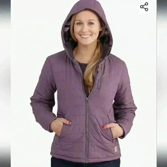Carhartt Women's Purple Amoret Quilted Flannel Lined Puffer Jacket - Picture 1 of 7